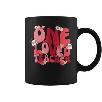 Retro One Loved Teacher Funny Valentines Day Women Coffee Mug - Seseable