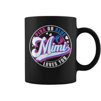 Retro Pink Or Blue Mimi Loves You Baby Gender Reveal Coffee Mug - Seseable