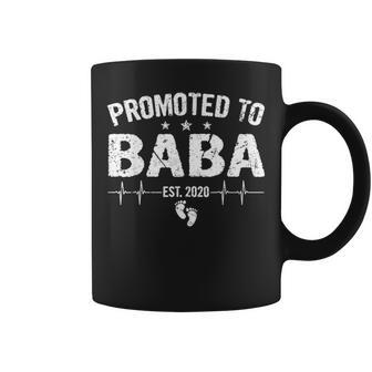 Retro Promoted To Baba Est 2020 Fathers Day New Grandpa Coffee Mug - Seseable