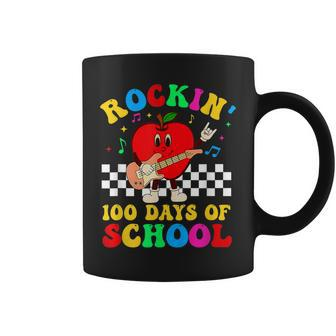 Retro Rockin 100 Days Of School Guitar Music Teacher Coffee Mug - Seseable