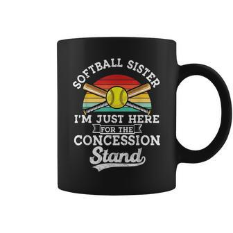 Retro Softball Sister Im Just Here For Concession Stand Coffee Mug | Mazezy