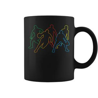 Retro Style Basketball Player Silhouettes Bball Lovers Coffee Mug - Thegiftio UK