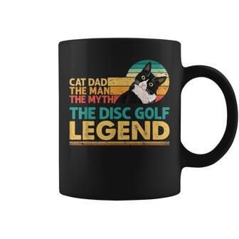 Retro Sunset Disc Golf Cat The Disc Golf Legend Outfit Gift For Mens Coffee Mug - Seseable