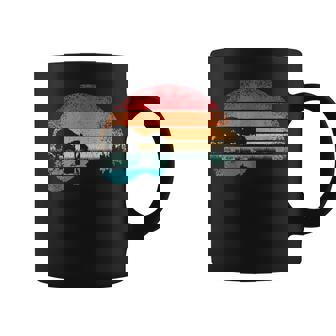 Retro Sunset Guitar Lake Guitarist Funny Acoustic Guitar Coffee Mug | Mazezy