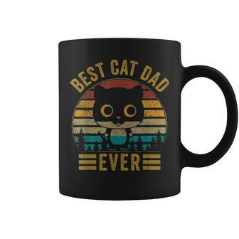 Retro Vintage Best Cat Dad Ever Fathers Day Cat Gift For Men Coffee Mug - Seseable