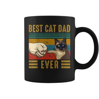 Retro Vintage Best Cat Dad Ever Fathers Day Siamese Cat Gift Coffee Mug | Mazezy