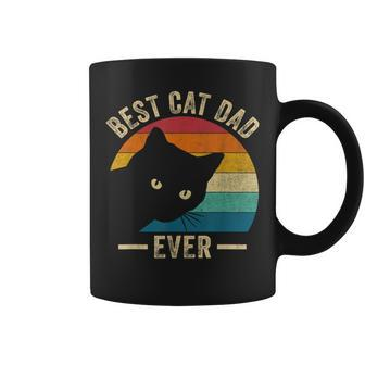 Retro Vintage Best Cat Dad Ever Funny Cat Daddy Fathers Day Coffee Mug - Seseable