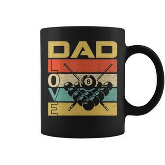 Retro Vintage Dad Love Billiards Funny Fathers Day Gift Coffee Mug - Seseable