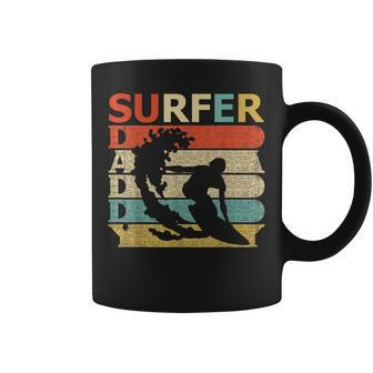 Retro Vintage Daddy Surfer Funny Surfing Dad Gift Coffee Mug - Seseable