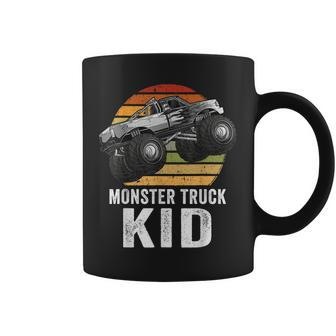 Retro Vintage Monster Truck Kid & Dad Cars Lovers Kids Boys Coffee Mug - Seseable
