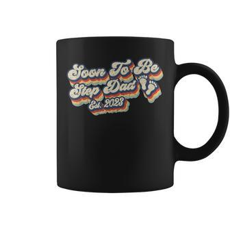 Retro Vintage Soon To Be Step Dad 2023 First Time Stepfather Coffee Mug - Seseable