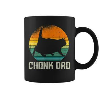 Retro Vintage Style Funny Fat Daddy Cat Meme Chonk Cat Dad Coffee Mug - Seseable
