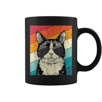 Retro Vintage Tuxedo Cat With Sunglasses Cat Lovers Coffee Mug - Seseable