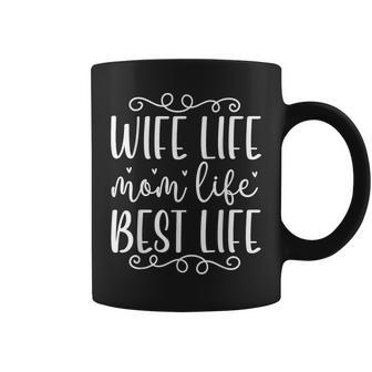 Retro Wife Life Mom Life Best Life Family Proud Husband Wife Coffee Mug | Mazezy