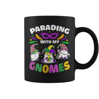 Retro With My Gnomes Mardi Gras Party Coffee Mug - Seseable