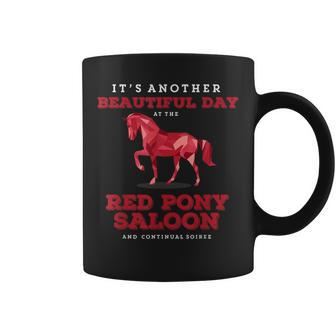 Riding Horse Beautiful Day At Red Pony Saloon Coffee Mug | Mazezy