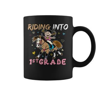 Riding Into 1St Grade Horse First Grade Back To School Coffee Mug | Mazezy