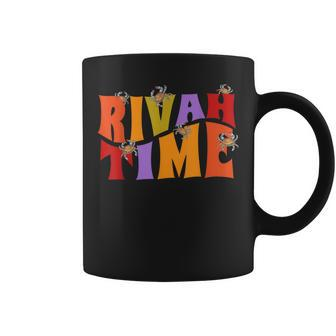 Rivah Time Retro Hippie Style With Blue Crab Coffee Mug | Mazezy