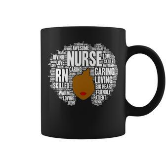 Rn Nurse Afro Word Art Gift African American Nurses Coffee Mug - Seseable