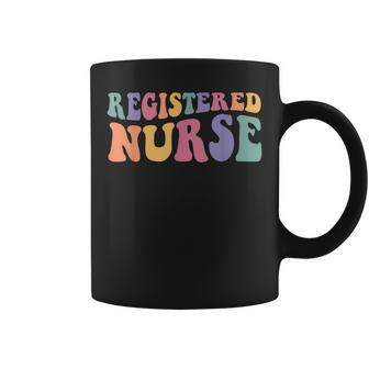 Rn Nurse Groovy Registered Nurse Nursing School Women Coffee Mug | Mazezy