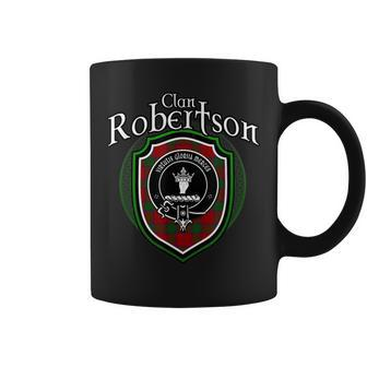 Robertson Clan Crest | Scottish Clan Robertson Family Badge Coffee Mug - Seseable