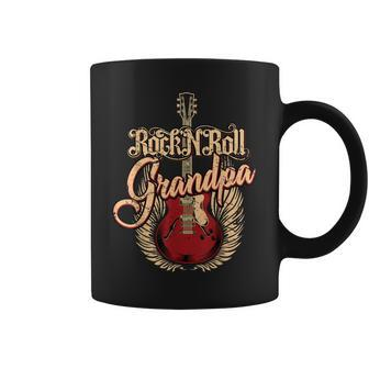 Rock N Roll Grandpa Vintage Guitar Player Gift Coffee Mug | Mazezy