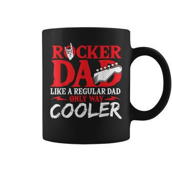 Rocker Dad Like A Regular Dad Only Way Cooler Rock Music Coffee Mug | Mazezy