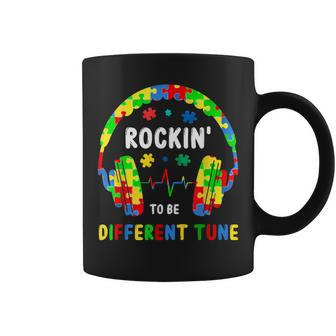 Rockin To A Different Tune Headphone Autism Awareness Boys Coffee Mug | Mazezy