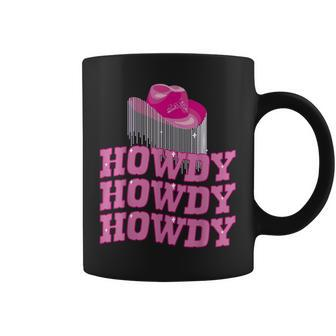 Rodeo Western Country Southern Cowgirl Hat Pink - Howdy Coffee Mug | Mazezy