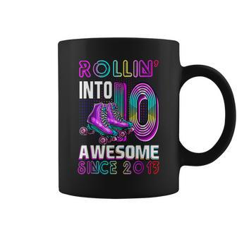 Rollin Into 10 Awesome 2013 Roller Skating 10Th Birthday Coffee Mug - Seseable