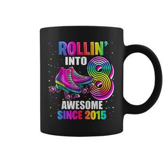 Rollin Into 8 Awesome 2015 Roller Skating 8Th Birthday Girls Coffee Mug | Mazezy AU