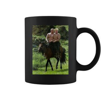 Russian Putin Riding A Horse With Donald Trump Meme Coffee Mug | Mazezy