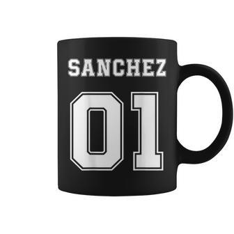 Sanchez 01 Back Print Sports Jersey Style Family Name Fun Coffee Mug - Seseable
