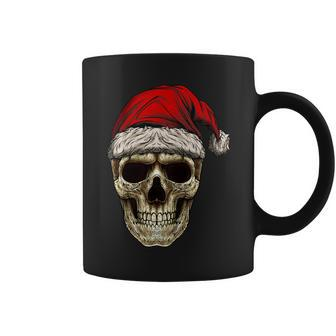 Santa Hat Sugar Skull Day Of The Dead Funny Christmas Skull Coffee Mug | Mazezy AU