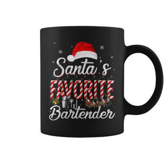 Santas Favorite Bartender Santa Christmas Hat In Snow Coffee Mug | Mazezy