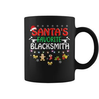 Santas Favorite Blacksmith Funny Christmas Xmas Lights Hat Coffee Mug | Mazezy