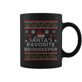 Santas Favorite Bookkeeper Gift Ugly Christmas Coffee Mug | Mazezy CA