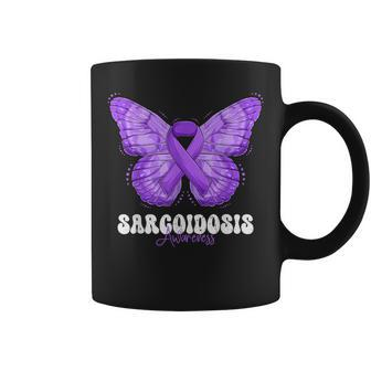 Sarcoidosis Awareness Month Purple Ribbon Butterfly Coffee Mug | Mazezy