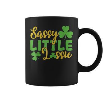 Sassy Little Lassie Shamrock St Patricks Day Women Girl Coffee Mug - Seseable