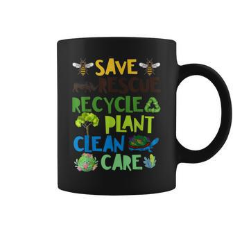 Save Bees Rescue Animals Recycle Plastict Earth Day Coffee Mug | Mazezy