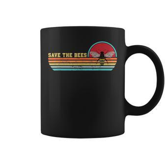 Save The Bees Retro Sunset Fight Climate Change Coffee Mug | Mazezy