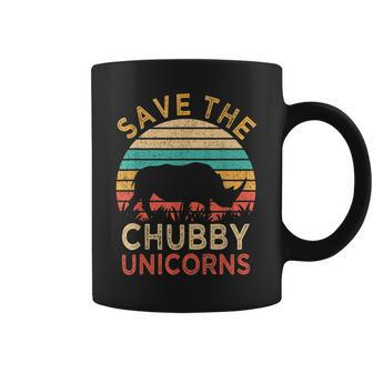 Save The Chubby Unicorns Vintage Funny Rhino Animal Rights Coffee Mug | Mazezy