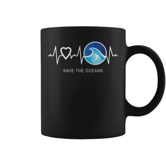 Save The Oceans Heartbeat Love Mother Earth Day Novelty Coffee Mug - Thegiftio UK