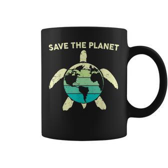 Save The Planet Earth Day Environment Turtle Recycle Ocean Coffee Mug | Mazezy