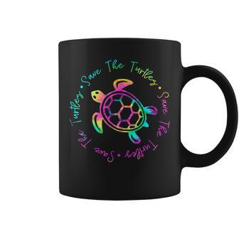 Save The Turtles Tie Dye Sea Turtle Save Earth Ocean Planet Coffee Mug | Mazezy