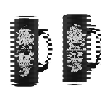 Scary Halloween Cat Skull Costume Black Cat Kitty Skeleton Coffee Mug - Thegiftio