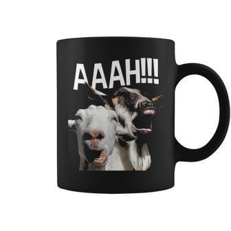 Screaming Goats Aaah Funny Crazy Goat Lover Print Coffee Mug - Seseable