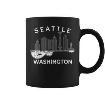 Seattle Souvenir Men Washington Music Electric Guitar Coffee Mug - Thegiftio UK