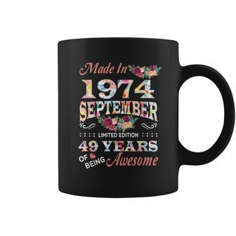 September 1974 Flower 49 Years Of Being Awesome Coffee Mug - Seseable