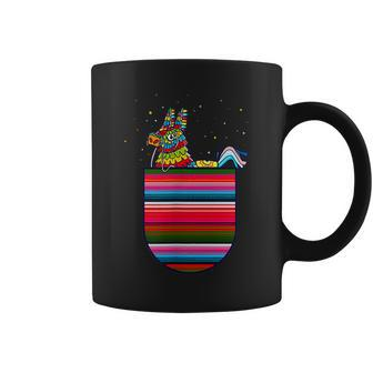 Serape Pocket Pinata Mexican Fiesta Cinco De Mayo Coffee Mug | Mazezy
